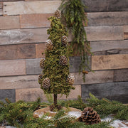 Mossy Christmas Tree With Pinecones - 16"
