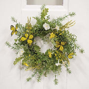 Dusty Miller & Butterfly Wreath - 16"