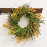 Fall Wetland Fern & Wheat Wreath - 28"