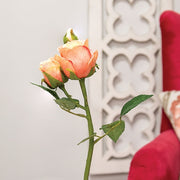 Blooming Peach Roses Pick - 17"
