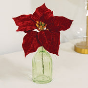 Winter Party Velvet Poinsettia Pick - 9"H