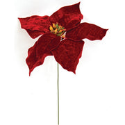 Winter Party Velvet Poinsettia Pick - 9"H