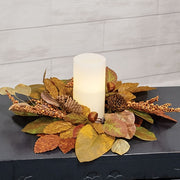 Whispering Fall Leaves Candle Ring - 4.5"