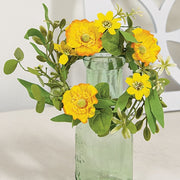 Yellow Poppy & Wildflower Candle Ring - 3.5"