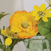 Yellow Poppy & Wildflower Candle Ring - 3.5"