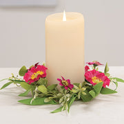 Sunset Poppy & Wildflower Candle Ring - 3.5"