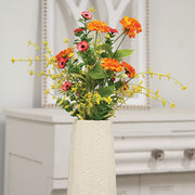 Sunset Mini Gerbera Daisy & Heather Bush - 21"