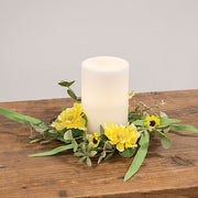 Sunny Chrysanthemum & Daisy Candle Ring - 3.5"