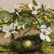 Mossy Dogwood Blossoms Bird Nest Basket