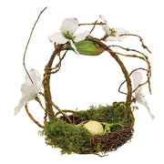 Mossy Dogwood Blossoms Bird Nest Basket