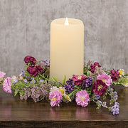 Blushing Spring Blossoms & Eucalyptus Candle Ring - 3-1/2 In