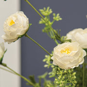 Eucalyptus Rose Spray - 19 In - White