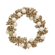 Pearl & Champagne Sparkle Candle Ring - 3"
