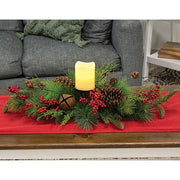 Jingle Berry Mixed Pine Centerpiece Pillar Holder