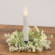 Delicate Cream Astilbe & Lace Candle Ring - 2"