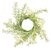 Delicate Cream Astilbe & Lace Candle Ring - 2"
