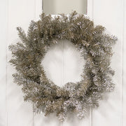 Glistening Platinum Pine Wreath - 18"