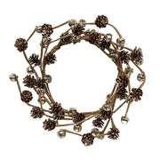 Icy Pinecone & Sleigh Bells Candle Ring - 4"
