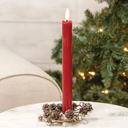 Icy Pinecone & Sleigh Bells Candle Ring - 2"