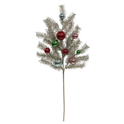 Platinum Tinsel & Bauble Spray - 30"