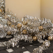 Platinum Bristle Pine & Golden Ball Candle Ring - 6.5"