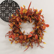 Harvest Bounty Berries & Leaves Wreath - 24"