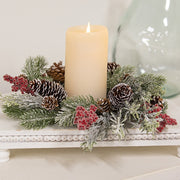Frosted Woodland Celebration Candle Ring - 4.5"