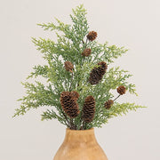 Glistening Weeping Cedar & Pine Cones Spray - 29"