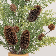 Glistening Weeping Cedar & Pine Cones Spray - 29"