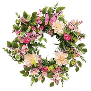 Blushing Butterfly Garden Wreath - 24"