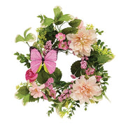 Blushing Butterfly Garden Candle Ring - 6.5"