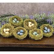 Mini Speckled Eggs in Mossy Nests (Set of 6)