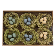 Mini Speckled Eggs in Mossy Nests (Set of 6)