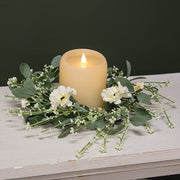 Cream Blossoms & Lace Candle Ring - 4-1/2 In