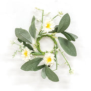 Cream Blossoms & Lace Candle Ring - 1-1/2 In