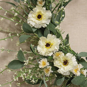 Cream Blossoms & Lace Wreath - 18 In