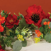 Sunset Poppy & Blooms Garland - 4 Ft