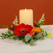 Sunset Poppy & Blooms Candle Ring - 3-1/2 In