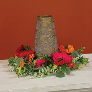 Sunset Poppy & Blooms Candle Ring - 6-1/2 In