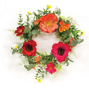 Sunset Poppy & Blooms Candle Ring - 6-1/2 In