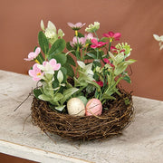 New Growth Blooms & Eggs Nest - 6 In