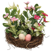 New Growth Blooms & Eggs Nest - 6 In