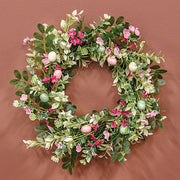 New Growth Blooms & Eggs Wreath - 18 In