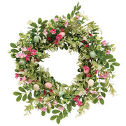 New Growth Blooms & Eggs Wreath - 18 In