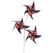 Triple USA Pinwheel & Bells Spray - 28"