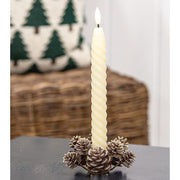 Champagne Frosted Pinecones Candle Ring - 1"