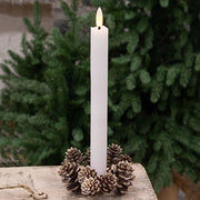 Champagne Frosted Pinecones Candle Ring - 1"