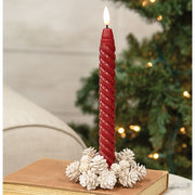 Yuletide Frosted Pinecones Candle Ring - 1"