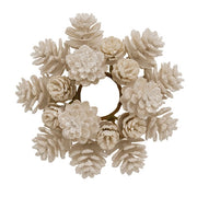 Yuletide Frosted Pinecones Candle Ring - 1"