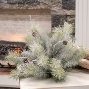 Snowy Bristle Pine & Boughs Half Sphere - 15"